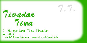 tivadar tima business card